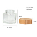 Custom 70ml Mini Glass Candy Jam kitchen Jar with Wood Lid